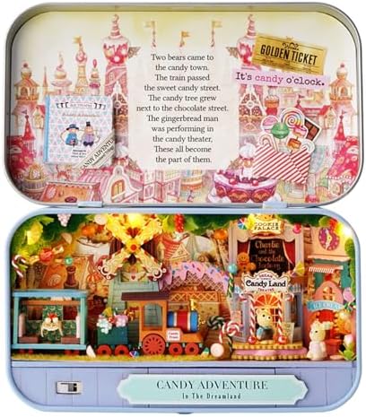 MAGQOO Miniature Dollhouse Kit Box Theater Kit Miniature Room Kit 3D DIY Wooden Doll House Kit with Furniture 1:100 Scale Pack of 3(Q007/0008/009) - Image 6
