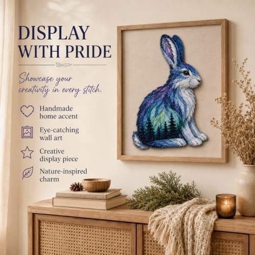Northern Lights Animal Embroidery Kit DIY Fabric Patchwork Craft Set (R+L) - Image 5
