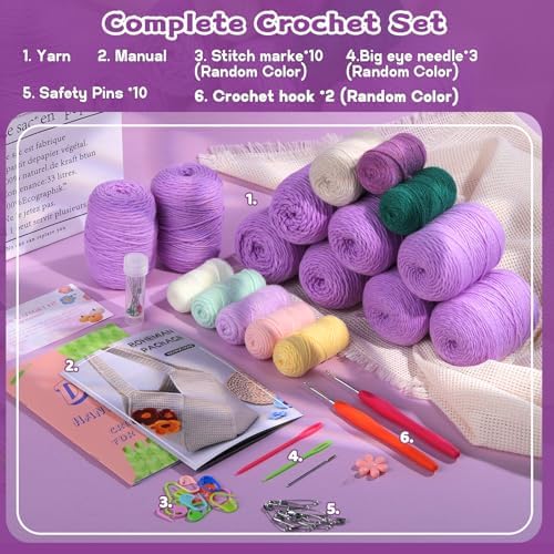 Pnytty Crochet Tote Bag Kit for Beginners, Crochet Starter Kit for Adults - Image 2