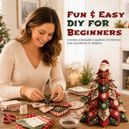 DIY Quilted Fabric Christmas Tree Kit, Arts and Crafts for Adults - Image 6