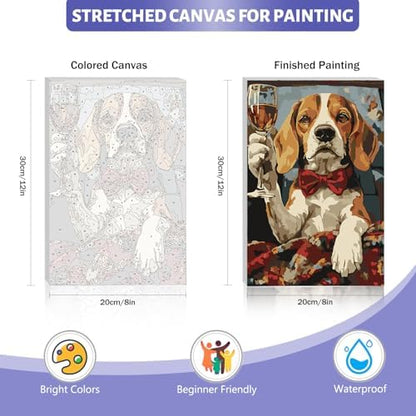 Framed Paint by Numbers Kit for Adults Beginner & Kids Ages 8-12, Funny Dog Adult Paint by Numbers with Frame, without Easel, DIY Acrylic Number Painting for Adults for Home Decor Gift 8 x 12 Inch - Image 5