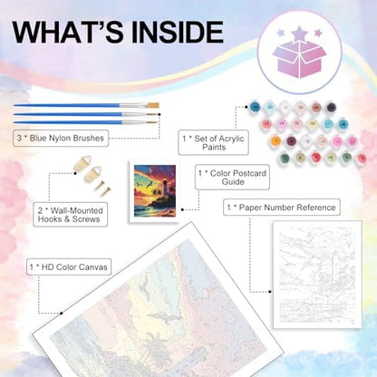 Paint by Numbers Kit for Adults, Lighthouse Number Painting Canvas Kit - Image 4