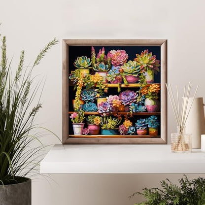 Possoco Paint by Numbers Kit for Adults Beginner Plants, Succulent Easy Adult Paint by Number Kits on Canvas, DIY Acrylic Watercolor Oil Paint by Number for Adults Teens for Home Decor 16x16 Inch - Image 7