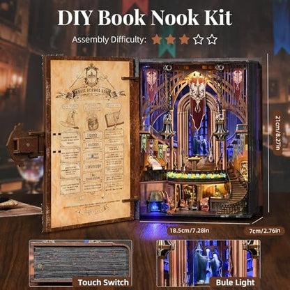 Book Nook Kit, DIY Miniature Tiny House Magic Book - Image 2