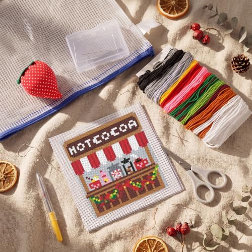 XunYee 18 Mesh Needlepoint Canva for Beginner, Hot Cocoa - Image 3