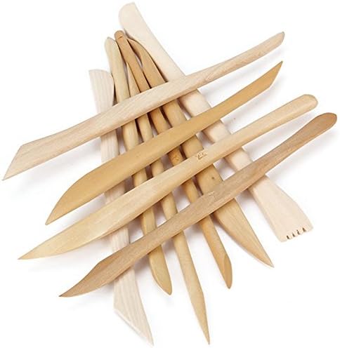 COMIART 10pcs Wooden Polymer Clay Pottery Play Dough Modeling Tools - Image 2