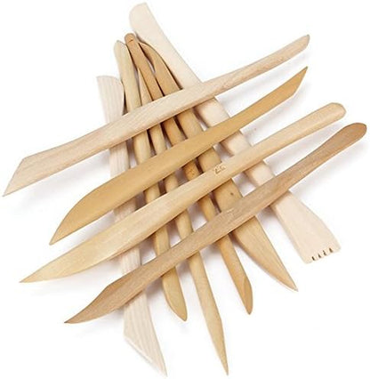 COMIART 10pcs Wooden Polymer Clay Pottery Play Dough Modeling Tools - Image 2