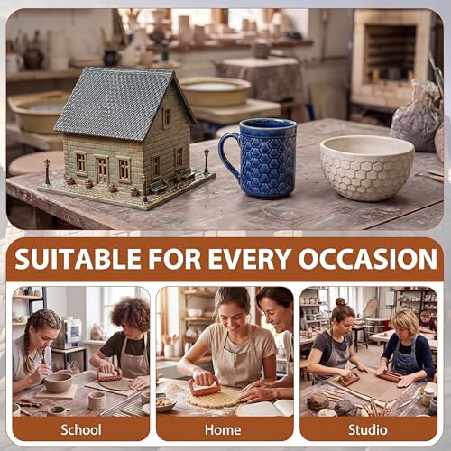 Leriton 17 Pcs Clay Texture Roller Set with Handle, Terrain - Image 6