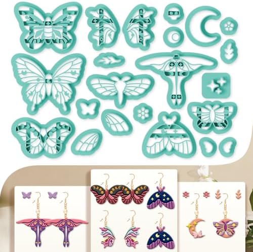 beinkmake 22Pcs Butterfly Polymer Clay Cutters Boho Clay Earrings Cutters by beinkmake