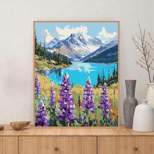 Landscape Paint by Numbers Kit for Adults Beginner,Mountain Scene,16x20" - Image 3