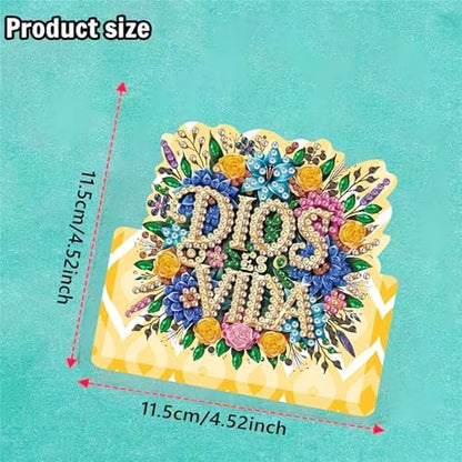 6 pack 3D Jesus Diamond Painting Greeting Cards Kit, Diamond Art Birthday Cards with Envelopes,DIY Thank You Card Making Craft for Adults,Handmade Greeting Card Supplies Gift Idea (Jesus) - Image 2