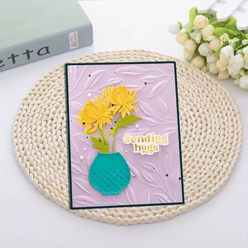 Lapoo Flowers Cutting Die for Scrapbooking - Durable Metal Cutting Die for DIY Scrapbook Photo Album Decorative Paper Card, Metal Card Making Supplies (Daisies in The Flower Pot 3.9 x 3.5 in) by LAPOO