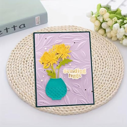 Lapoo Flowers Cutting Die for Scrapbooking - Durable Metal Cutting Die for DIY Scrapbook Photo Album Decorative Paper Card, Metal Card Making Supplies (Daisies in The Flower Pot 3.9 x 3.5 in) by LAPOO