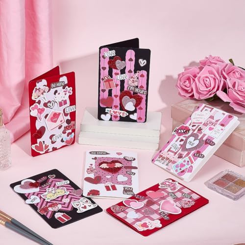 WEBEEDY 15 Sets Valentines's Day Card Making Kit Greeting Cards DIY with 15 Envelopes, Blank Cards, Stickers for Birthday with Supplies for Anniversary Invitation Paper Craft Gift - Image 5