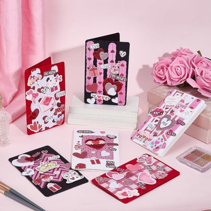 WEBEEDY 15 Sets Valentines's Day Card Making Kit Greeting Cards DIY with 15 Envelopes, Blank Cards, Stickers for Birthday with Supplies for Anniversary Invitation Paper Craft Gift - Image 5