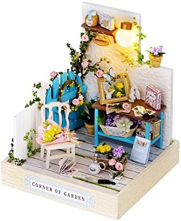 DIY Miniature Dollhouse Kit with Furniture Plus Dust Proof for Teens Adults by TuKIIE