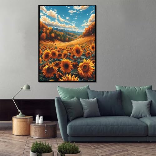 Paint by Numbers Kit for Adults Beginner, Landscape Paint by Numbers Sunflower, DIY Easy Acrylic Watercolor Oil Painting Kit with Brushes, Arts and Crafts for Adult for Home Decor 24x32 in A-71 - Image 2