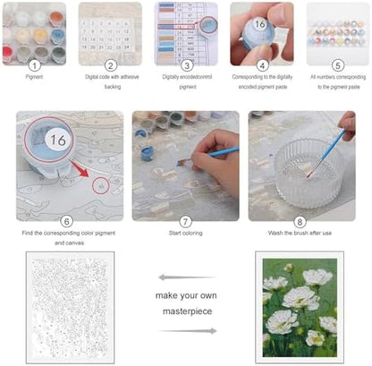 CMQHYF Paint by Numbers Kit Vintage Botany for Adults and Beginners, Frameless Acrylic Paint Set on Canvas DIY Oil Painting, Easy Number Art for Home Decor - Image 3