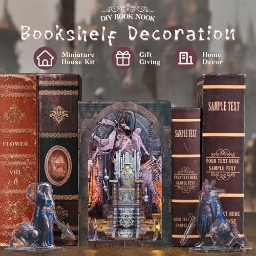 CCCDF Throne of Bones Book Nook Kit, DIY Miniature House with LED - Image 6