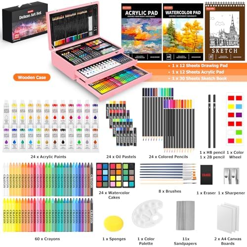 Soucolor 192-Pack Deluxe Art Supplies,Drawing Painting Sets,Teen Girl Gifts - Image 2