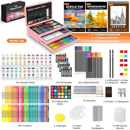 Soucolor 192-Pack Deluxe Art Supplies,Drawing Painting Sets,Teen Girl Gifts - Image 2