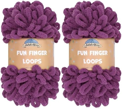 JubileeYarn Fun Finger Loops Yarn - Berry Blast - 2 Skeins by BambooMN