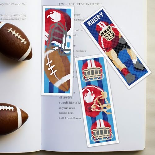 ORIGACH 6 Rugby Set Cross Stitch Bookmark Kit for Beginner - Image 6