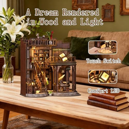 OZJAY Dreamy Book Hall Book Nook Kit 3D Wooden Puzzles for Adults - Image 5