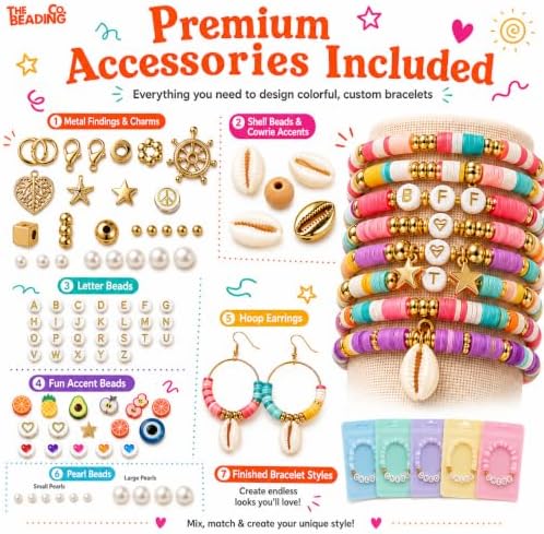 23000+ Clay Beads Bracelet Making Kit for Girls-120 Colors 6 boxes, Polymer Heishi Beads for Jewelry Making Kit, Charms for Bracelets,Bead Board Arts and Crafts Gifts for kids Fun Crafts for adults - Image 4