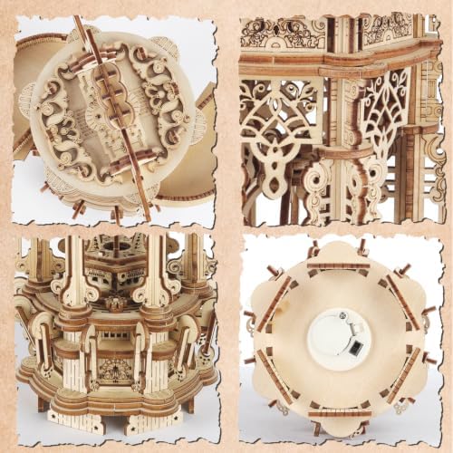3D Wooden Puzzles for Adults, LED Light Lantern Building Model Kit - Image 4