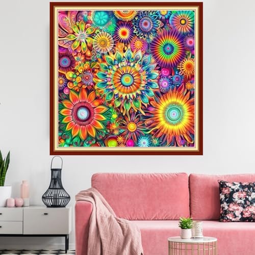 Redxing Stamped Cross Stitch Kits Embroidery kit for Beginners Adults Full Range of Embroidery Patterns Starter Kits DIY Printed Cross Stitch Kits Needlepoint Kits 11CT-Magical Mandala 18x18 inchs - Image 2