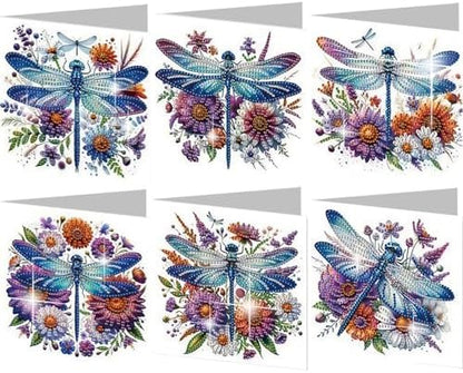 jinglinhh 6pcs Diamond Art Painting Dragonfly Daisy Flowers Greeting Cards with Envelopes, DIY Card Making Kits for Adults, Diamond Art Postcards Christmas Cards Craft Gifts by Unknown