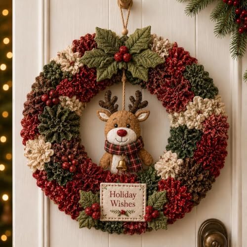 3D Fabric Poke Wreath DIY Kit, Christmas Wreath DIY Kit for Adults (#D) - Image 6