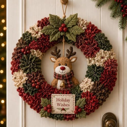 3D Fabric Poke Wreath DIY Kit, Christmas Wreath DIY Kit for Adults (#D) - Image 6