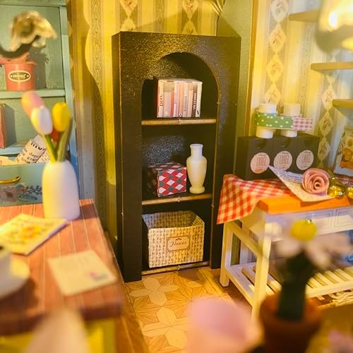 MAGQOO Miniature House Kit DIY Miniacture Dollhouse Kits with Furniture and LED 1:24 Wooden Dollhouse Kit (Daray Flower House) - Image 6