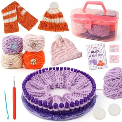 QXHOL Knit Hat Scarf Knitting Loom Kit - DIY Craft Kit for Beginners by QXHOL
