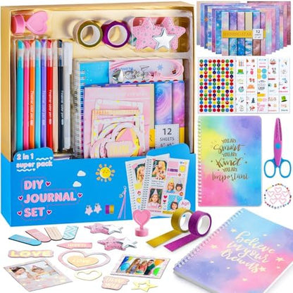 Poaoed DIY Journal Kit for Girls Ages 8-14, Scrapbook & Diary Kit, Gift Set by Poaoed