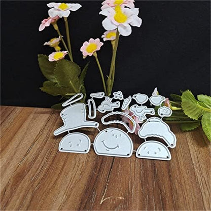 Scrapbooking Die-Cuts, Christmas Metal Cutting Dies for Card Making, Paper Craft Punch Template, Background Embossing Stencils, DIY Album Décor (Hat Snowman-10x6.7cm) - Image 4