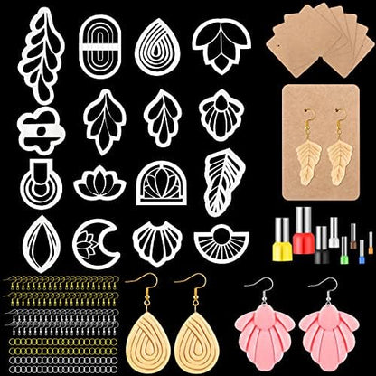 Kajaia 114 Pcs Polymer Clay Earring Cutters Bohemian Polymer Clay Cutters for Earrings Set Jewelry Making Supplies for Women Craft DIY by Kajaia