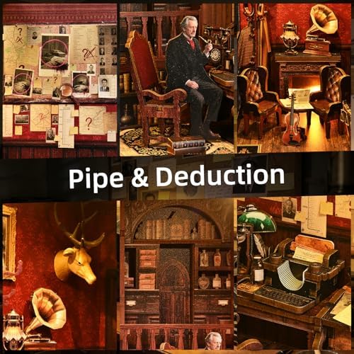 TOYQI Book Nook Kit for Adult, DIY Miniature Dollhouse Kit,Detective Agency - Image 2