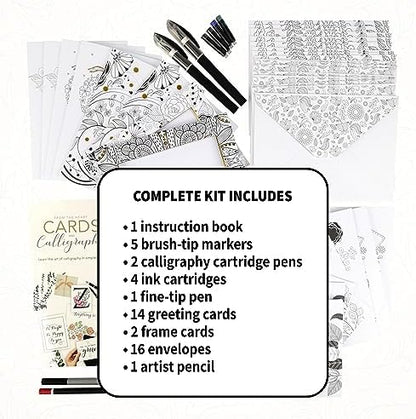 SpiceBox Learn Calligraphy Set for Beginners with Greeting Cards for Adults, Learning Hand Lettering and Penmanship, Art and Craft Kit - Image 5