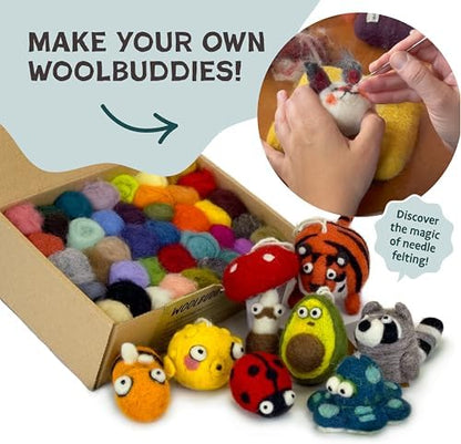 Woolbuddy Needle Felting Kit 60 Colors Wool Roving for Adults & Beginner - Image 6