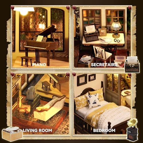 Flever Dollhouse Miniature DIY House Kit Creative Room with Furniture for Romantic Artwork Gift (Time Impression) - Image 6