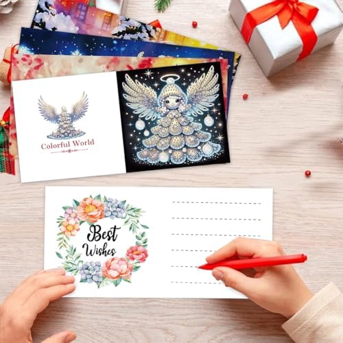 LSQFS Angel Wings Diamond Painting Greeting Cards Kit,with Envelopes - Image 6