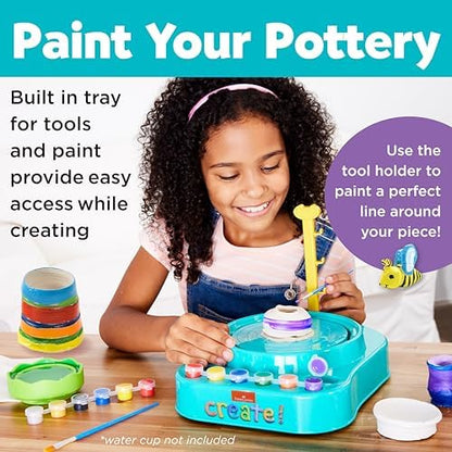 Faber-Castell Pottery Studio: Create Your Own Pottery Designs with Kid-Friendly Pottery Wheel, Air-Dry Clay, Paints, Sculpting Tools & Step-by-Step Instructions for Kids (Ages 8+) - Image 4