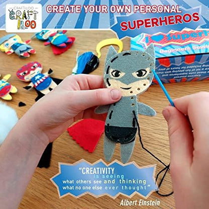 Superhero Sewing Kit for Little Kids - 5 Easy Felt Beginner Projects - Image 4