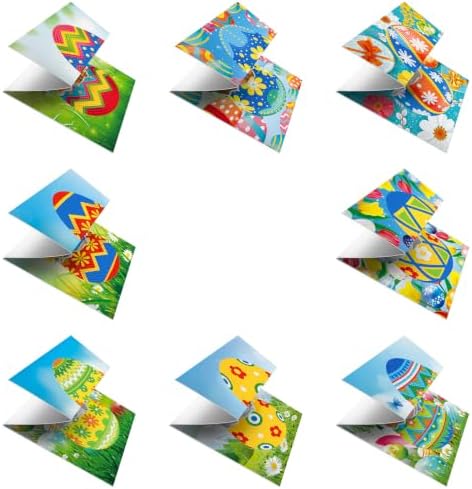 8PCS Easter Egg DIY Greeting Card Kits with Envelopes Diamond Art Greeting Cards Diamond Art Cards Kits for Adults DIY Crafts Family Friend Gifts - Image 7