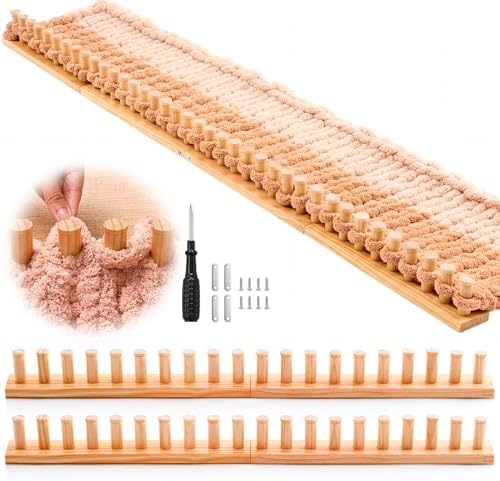Novabright 67'' Extra Large Chunky Knitting Loom Knitting for Blanket Making 2 in 1 Making Loom for DIY Throw Blankets Adjustable Size Chunky Knit Foldable Weaving Kit for Beginner Yarn Craft by Unknown