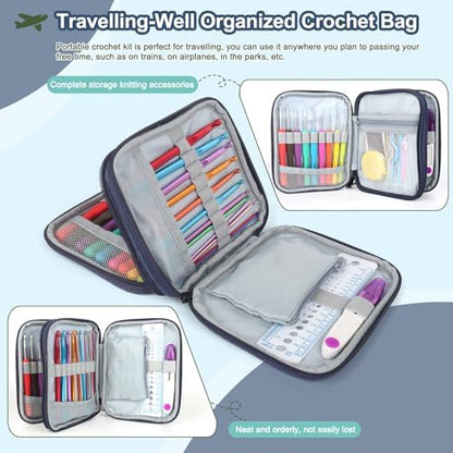 Katech 85-Piece Crochet Hooks Set, Crochet Hook Kit with Storage Case, Ergonomic Knitting Needles Weave Yarn Kits DIY Hand Knitting Craft Art Tool for Beginners and Experienced Crochet Lovers - Image 3