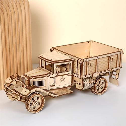 3D Wooden Truck Puzzle, 3D Wooden Puzzle for Adults, DIY Assembly Mechanical Truck Building Kit, Handicraft Wood Car Craft, Birthday for Hobbyist Collectors Family Women Men Age 14+, 246 pcs - Image 3